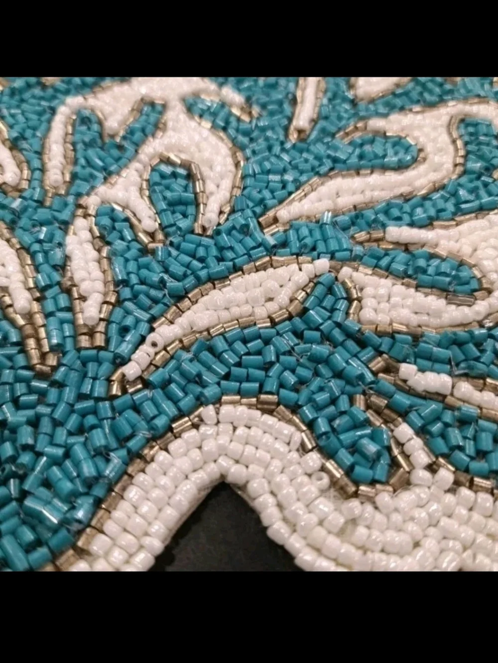 Tahari Coastal Blue Sea Coral Reef Beaded Placemat Charger Centerpiece NEW